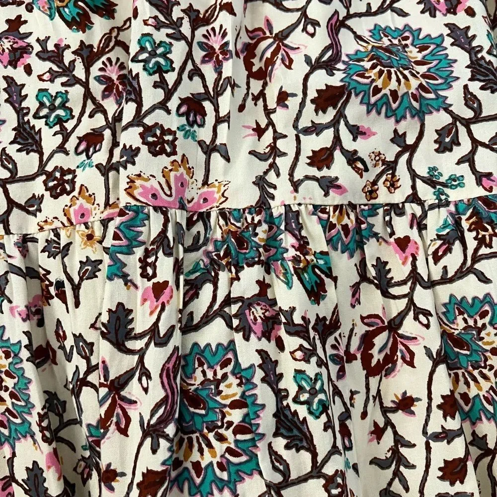 NWT RAGA Deema Tiered Cream Floral Maxi Dress with Pink & Blue Accents Medium - Picture 9 of 11